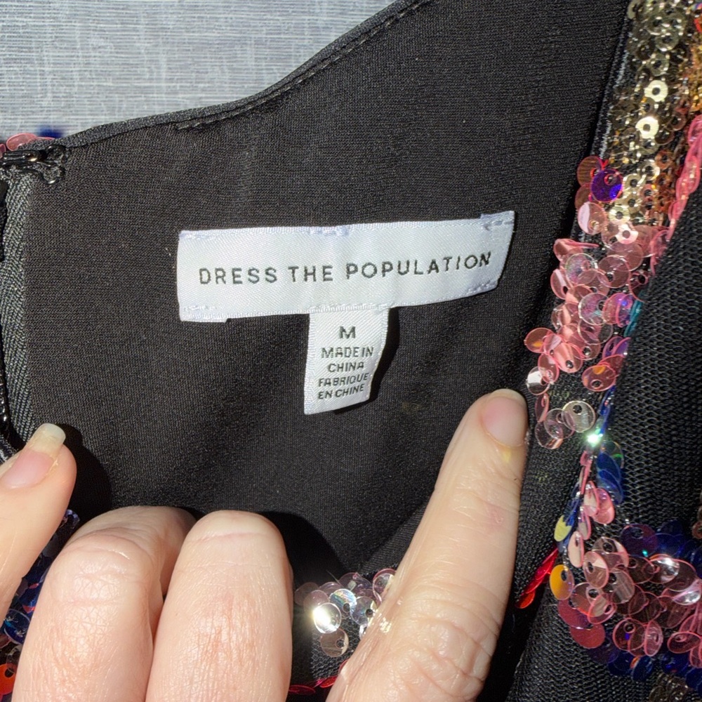 Dress The Population Womens Uma Sweetheart Bodice Fit And Flare Maxi, Gold Multi - Picture 4 of 7
